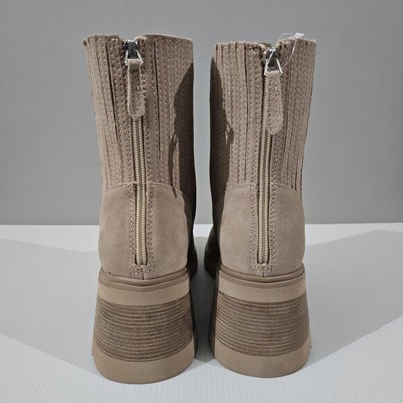 NEW Dolce Vita Martey H20 Wide Ankle Boot Women 9.5 Taupe Suede Waterproof Fall - Picture 6 of 14